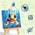 6-8-12, (8X8inch) Reivworl Paint by Numbers Kit for Kids with Frame and Easel, Sea Turtles Paint by Number for Kids Age
