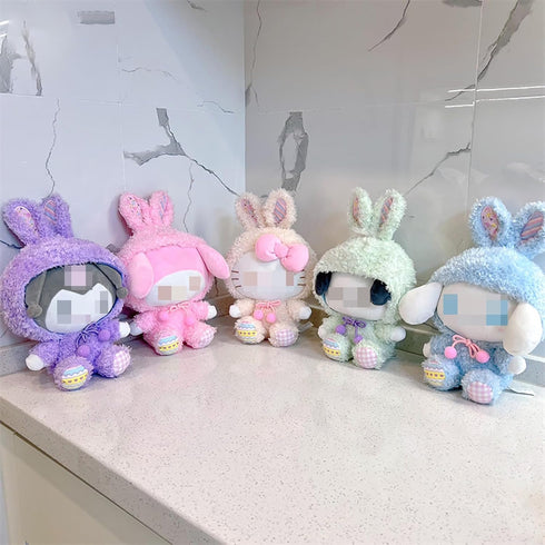 Kawaii Cartoon Bunny Plush, Cross-Dressing Series Rabbit Stuffed Soft Doll Toys, Birthday Gifts for Girls Kids (Purple)