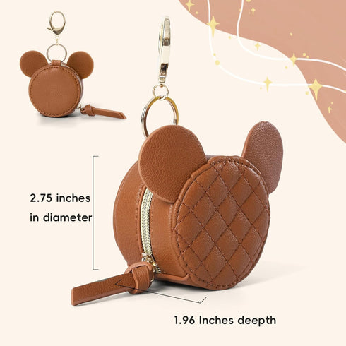 2 Miss Fong Pacifier Case with Clip & Cover, Holder Pod with Clasp, Holds Pacifiers or Nipple Shield (Diamond Brown)