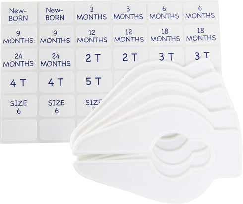 Baby Buddy Closet Organizers, Set of 5, White, Newborn Essential to Easily Divide Baby Clothes from Newborn to Size 8
