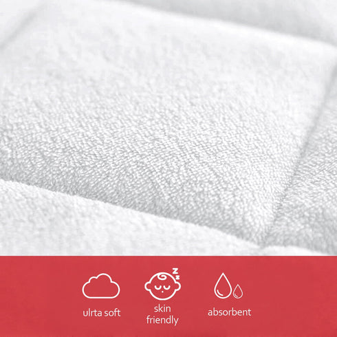 3 Pack 13"x 26" Diaper Changing Pad Liner Non-Slip, Waterproof Terry Mat Changing Pad Cover Liner, Quilted Absorbent