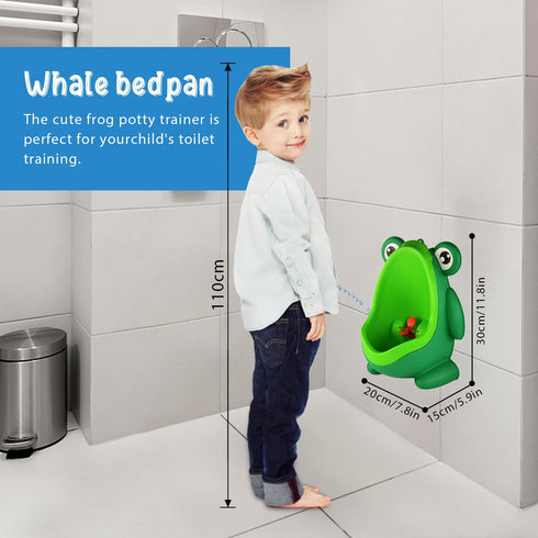 sundee Cute Frog Standing Potty Training Urinal for Boys Toilet with Funny Aiming Target - Blackish Green