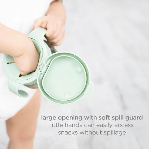 Ubbi Tweat No Spill Snack Container for Kids, BPA-Free Toddler Snack Container, Sage & Blue
