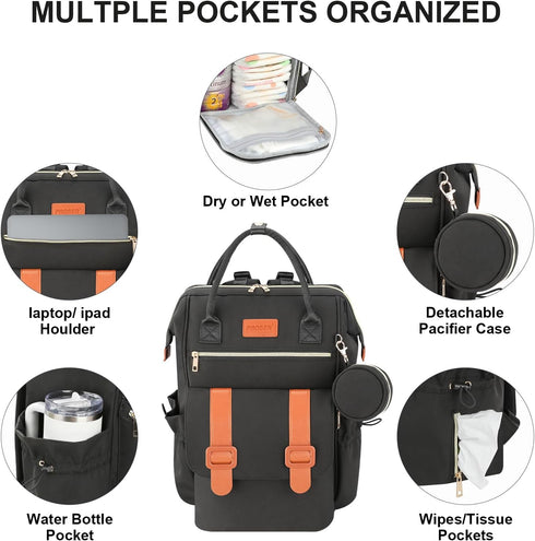 Backpack Pack, Backpack PIIOSER Diaper Bag with Ice Large Capacity & Waterproof Baby Travel Bag for Moms Dads