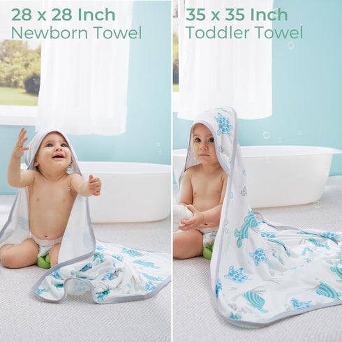 Momcozy Set Baby Towel with Hooded-Original Design Baby Towel -Soft & Absorbent- Shower Gifts or Bath Essential