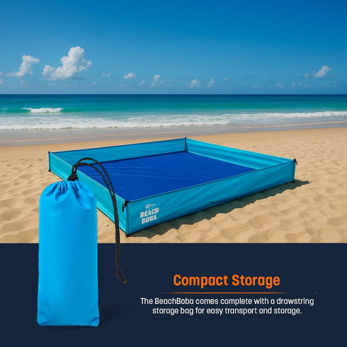 US Original BeachBoba Sandproof Beach Blanket - Outdoor Playpen Sheet with Side Walls and Stakes to Keep Sand Out