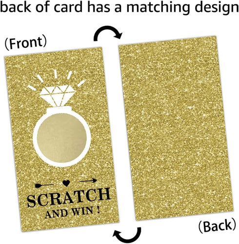 Gold Diamond Bridal Shower Scratch Off Game Cards (32 PCS), Gift Certificate Scratch Off Cards for Wedding Activities