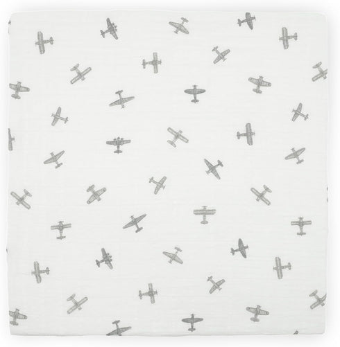 100% 2 Pack Set 2 Little Unicorn Certified Natural Organic Cotton Muslin Swaddle Blanket | Giftable of swaddles (Pewter