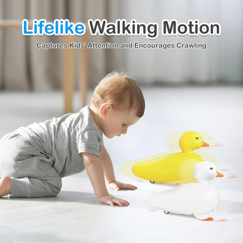 2-Pack SOCBTNSO Duck Bathtub & Pool Toys - Realistic Walking Ducks | Waterproof Baby Bath Toys, Gift for Toddler Boys