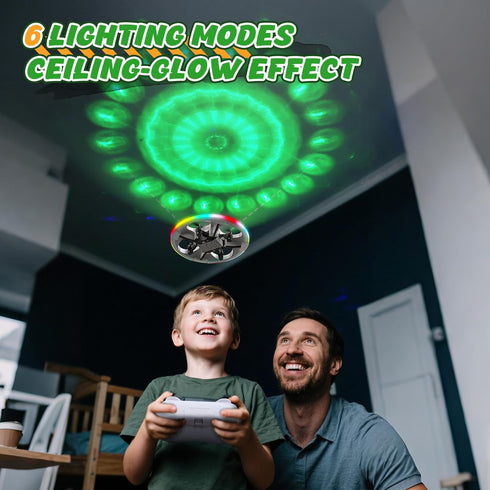 2 Batteries(14 Mini UFO Drone for Kids RC Plane Flying Airplane Toy Remote Control Helicopter with LED Lights, Auto