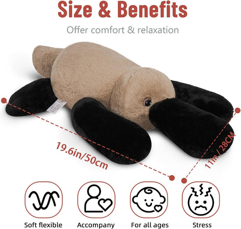20" 3.3 Niuniu Daddy | Pound Weighted Platypus Stuffed Animals for Adults Kids, Weighted Stuffed Platypus Plush