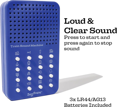 16 16 Train Noisemaker with Sounds, Train Whistles, Horns, Conductor and Engine Noises, Portable Electronic Sound Maker