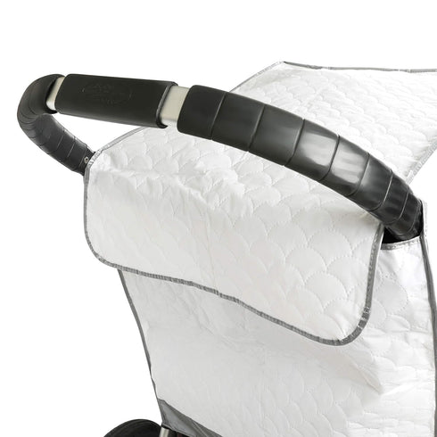 Masirs Universal Baby Stroller Rain Cover, Quilted White Mesh Material for Ventilation and Night Visibility
