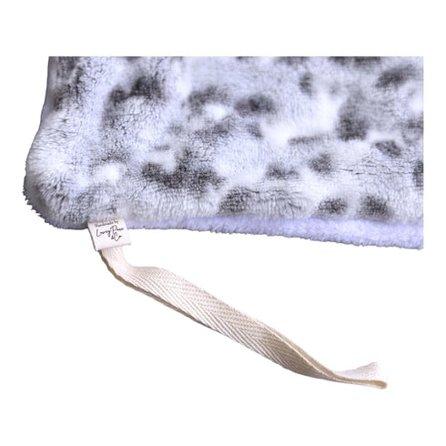 Stylish Gray & White Cheetah Mini Blanket Pacifier Holder