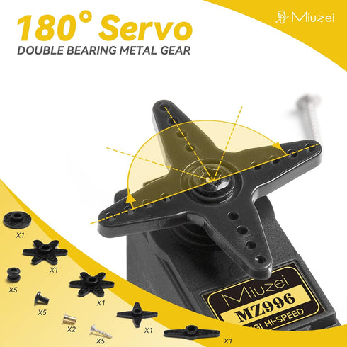 MG996R (2) Miuzei Servo Motor Metal Gear High Speed Torque Digital Servo for RC DIY Helicopter Car Boat Robot