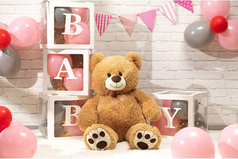 36 inch HollyHOME Teddy Bear Stuffed Animal Plush Giant Teddy Bears with Footprints Big Bear Tan