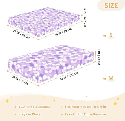 miaozhen 1 Pack 52x28 Cotton Crib Sheets for Baby Boys Girls Soft Comfy Ghothic Pebbles Sequin Pastel Purple Toddler