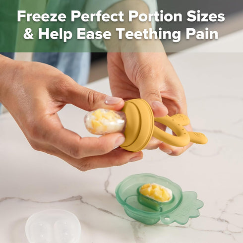 Haakaa Baby Feeder & Popsicle Molds - Blush & Pea Green