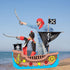 Eaasty Coloring Pirate Ship Cardboard Boat Playhouse for Kids Crafts DIY Large Kids Outdoor Playhouse Toy for Toddlers
