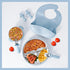 HORNORM 7 304 Set Pieces Stainless Steel Baby & Toddler Feeding - Suction Divided Plates, Bowls, Silicone & Stainless