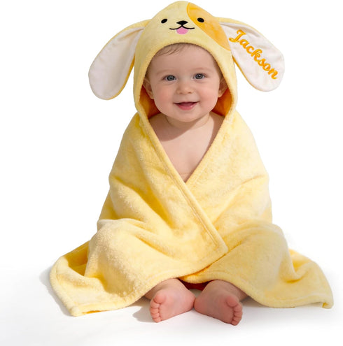 Custom Hooded Bath Towel with Name Personalized Kids Bath Towel for Toddlers