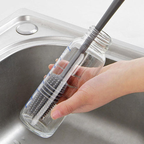 TNNOKL MultiPurposes & Practical Tool Bottle Brush Reusable Silicone Brush for Sports Bottle Baby Bottle