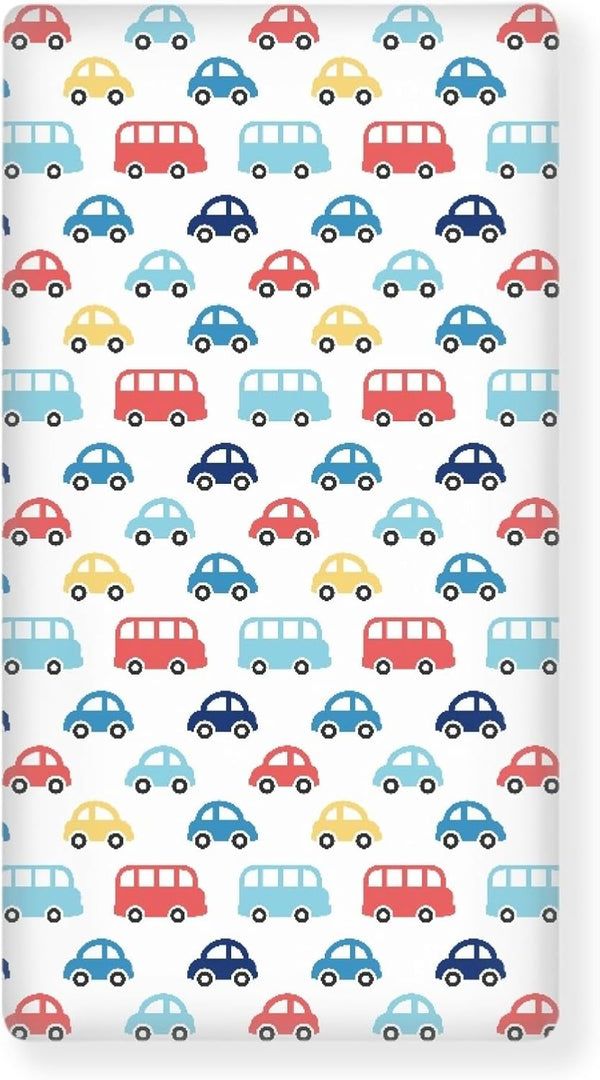 Winpema Colorful Cars Buses Fitted Crib Sheet Taxi Baby Crib Sheet Fit Standard