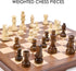 AMEROUS Wooden Chess & Checkers Set - 15 Inches (2 in 1) with Upgraded Weighted Chess Pieces, Gift Package