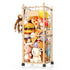 Belveora Stuffed Animal Storage Organizer, Wooden Plushies Toy Zoo Holder with Wheels, Large
