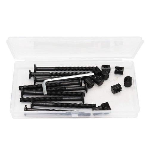 cSeao 10-Pack M6 70mm Black Socket Cap Screws and Barrel Nuts Set for Furniture Crib Chairs Baby Bed