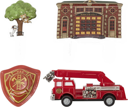 Fire Truck and Station DecoSet Cake Decoration