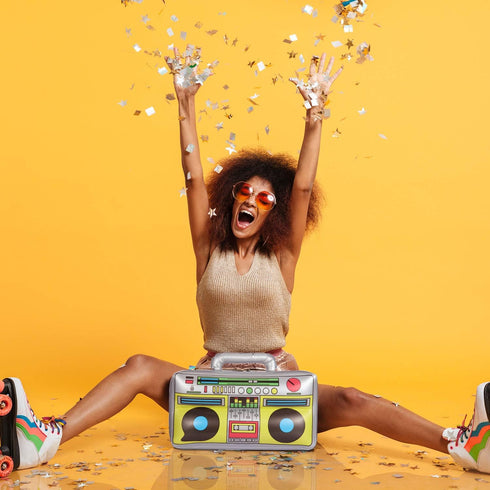 meekoo Inflatable Boombox, 16.5 Inches 80s 90s Party Decorations for Rappers Hip Hop Costume