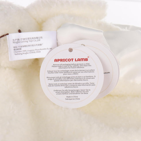 Apricot Lamb Stuffed Animals Security Blanket, White Bunny Rabbit Infant Nursery Plush Snuggler 14 Inches