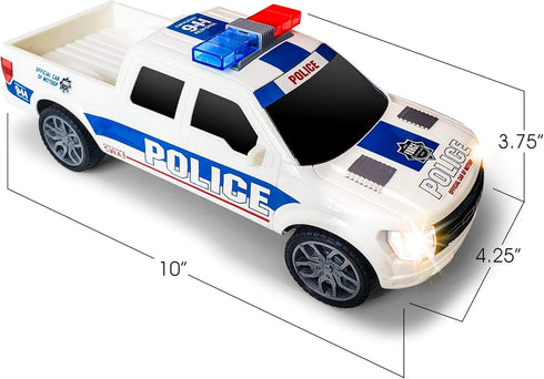 1:20 3-5, ArtCreativity Police Car Toy, Pickup Truck Toy with LED Headlights and Sirens, Friction Powered, Scale Police