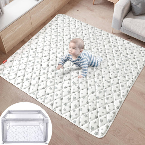 Premium Foam Baby Play Mat, 50''x50'' Playpen Mat, One-Piece Crawling Mat for