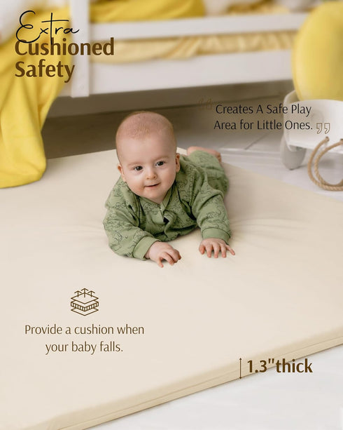 50x50 Tummy YOSING Padded Baby Play Mat, Vegan Leather Playpen Mat, Waterproof Time Mat for Boy& Girl, Extra Thick