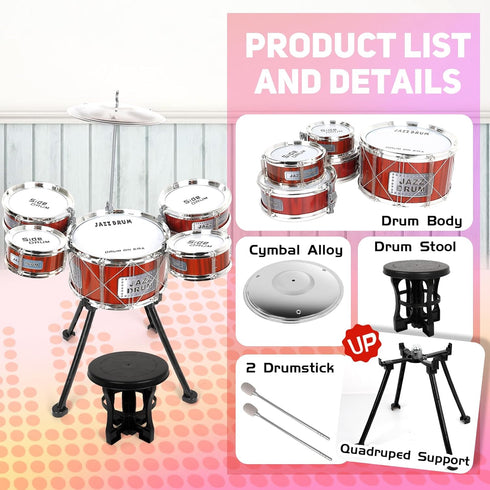 3-5 Set 5 3 4 5 4-6 Toy Drum Kit for Kids Toddler Rock Drum with Drums Musical Instrument Toys for Year Old Boys Girls