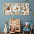 YWJKWLGS Set 3, 16x24 Inch Boho Safari Nursery Wall Art of Natural Solid Wood Framed Animal Print, Giraffe Monkey Lion