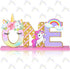 Unicorn One Letter Sign for 1st Birthday - Wooden Table Centerpiece Rainbow Party Decor & Photo Shoot Prop