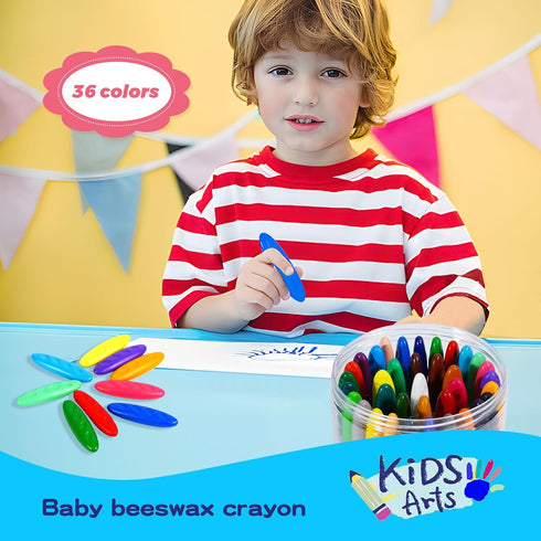FXYRTKLCZ 36 2-4, 4-8 1-3, Peanut Crayons for Kids Colors Washable Toddler Crayon, Non-Toxic Baby Crayon for Ages