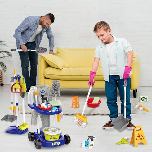 Sotodik Set Kids Cleaning for Toddlers Pretend Play Housekeeping Supplies Kits with Real Working Vacuum Cleaner, Broom