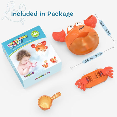 KINDIARY Bath Toy - Crab Bath Bubble Maker for Baby, Automatic Bubbles Machine Blower for Bathtub