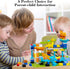 Anpcso 3 4 5 6 7 Marble Run Building Blocks, Dinosaurs Marble Track Toy Classic Large Bricks for + Year Old Boys Girls