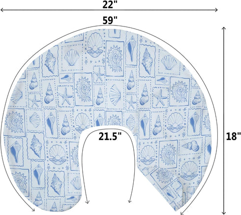 Summer Blue Seashells Baby Nursing Pillow Covers for Boy Girl Boho Beach Conch Nursery Feeding Pillowcase