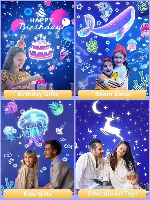 21 Sets of Films + Projector Night Light for Kids, Baby Star Projector with 360° Rotation for Nursery Decor