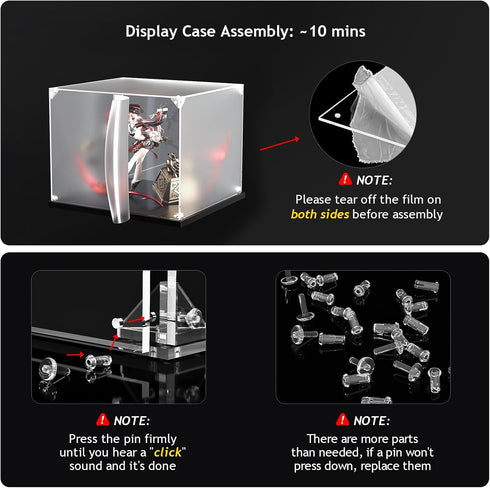 Storage(6x6x10 inch, 15x15x25 cm) KOLIPI Acrylic Display Case for Collectibles Assemble Clear Acrylic Display Box