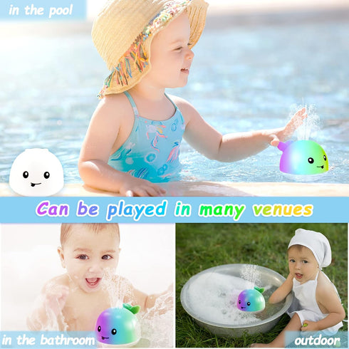 ZHENDUO Light Up Bath Toys - Automatic Spray Water Bath Toy for Toddlers, Whale Design