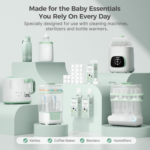 Momcozy 30 Count Official Descaling Tablets, Compatible KleanPal Pro Baby Bottle Washer, Descaler for Milk & Limescale