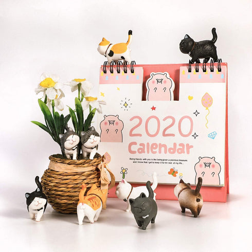 9PCS Realistic Cat Figurines Toy Set, Educational Kitty Figures, Christmas Birthday Gift for Cat Lovers