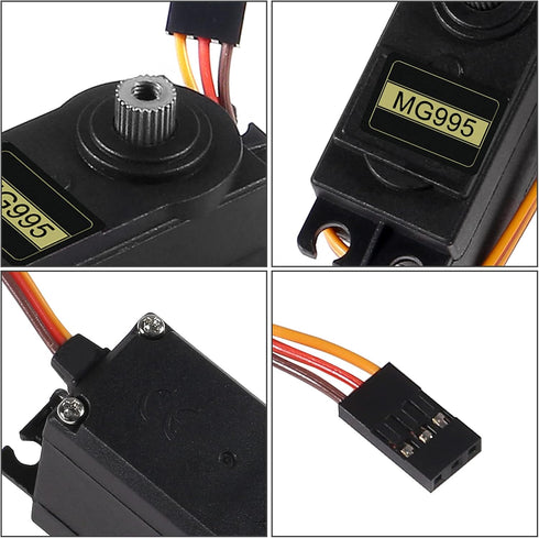 AEDIKO 2pcs MG995 180 20KG Servo Motor Control Angle Metal Gear Servo Digital High Speed Torque Servo Motor for Smart